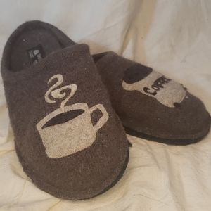 HAFLINGER 'Coffee' wool slippers 8/41 FREE SHIP